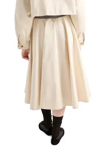 Prada Women's Chino Midi-Skirt - Light Beige Khaki - Size 8 | Thumbnail 5