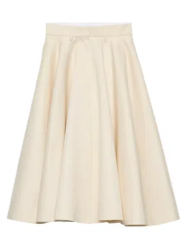 Prada Women's Chino Midi-Skirt - Light Beige Khaki - Size 8 | Thumbnail 1