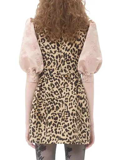 Valentino Garavani Women's Crepe Couture Short Dress with Animalier Print | Thumbnail 5