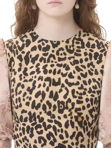 Valentino Garavani Women's Crepe Couture Short Dress with Animalier Print | Thumbnail 6