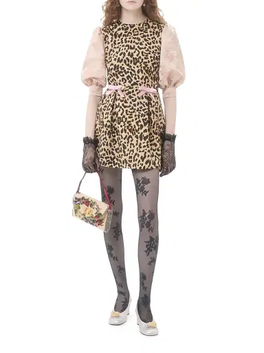 Valentino Garavani Women's Crepe Couture Short Dress with Animalier Print | Thumbnail 8