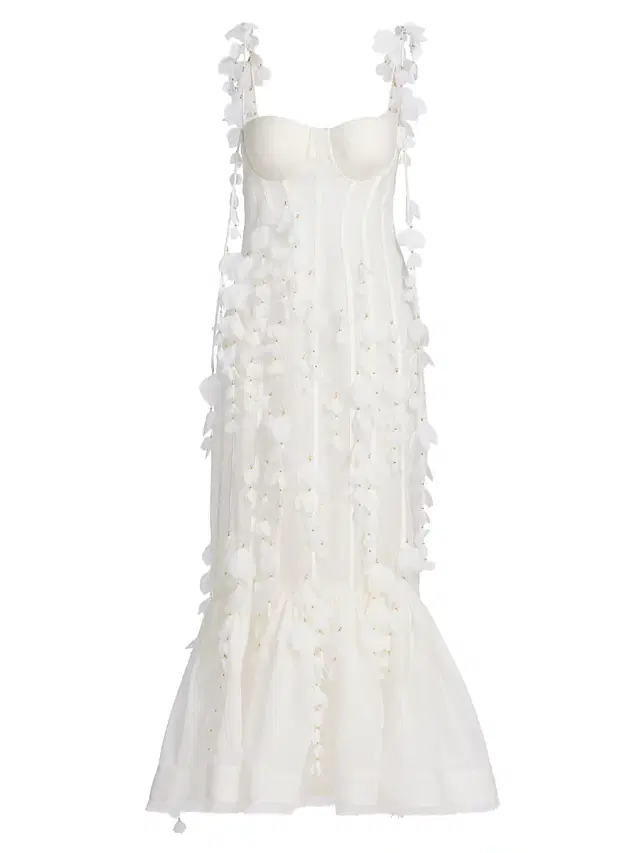 Women's Dawning Petal Linen-Silk Midi-Dress -