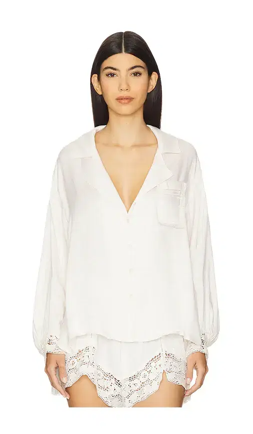 Free People x Intimately FP Midnight Muse Sleep Shirt In Sugar Swizzle