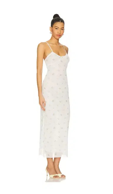 Milkwhite Lingerie Long Mesh Dress | Thumbnail 2