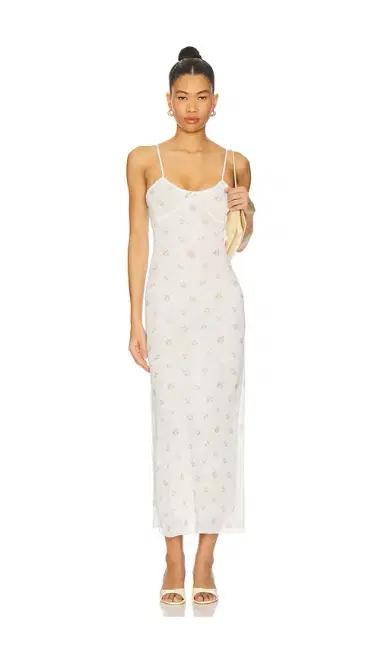 Milkwhite Lingerie Long Mesh Dress | Thumbnail 1