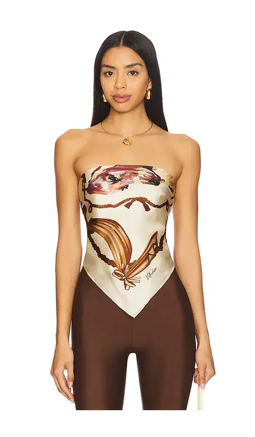 Silk Printed Scarf Top