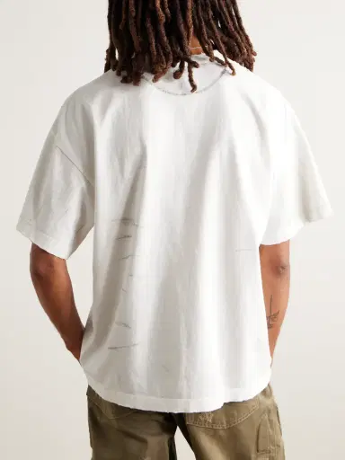Satoshi Nakamoto Luke Distressed Logo-Print Cotton-Jersey T-Shirt - Men | Thumbnail 3