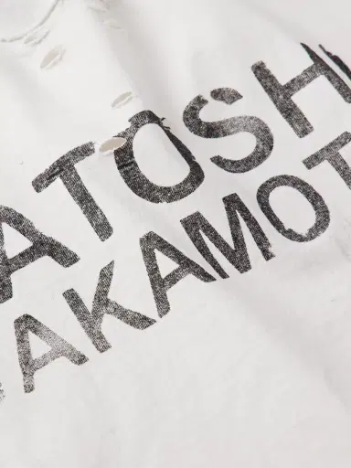 Satoshi Nakamoto Luke Distressed Logo-Print Cotton-Jersey T-Shirt - Men | Thumbnail 4
