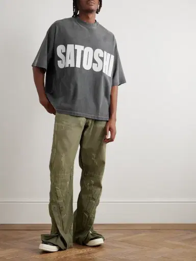 Satoshi Nakamoto Enduro Straight-Leg Padded Distressed Jeans - Men | Thumbnail 2