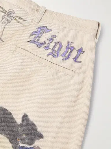 KAPITAL Memorial Paint Straight-Leg Printed Cotton-Corduroy Shorts - Men | Thumbnail 5