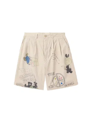 KAPITAL Memorial Paint Straight-Leg Printed Cotton-Corduroy Shorts - Men | Thumbnail 1