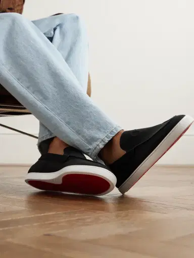 Christian Louboutin Moonboat Logo-Embossed Nubuck Loafers - Men | Thumbnail 2
