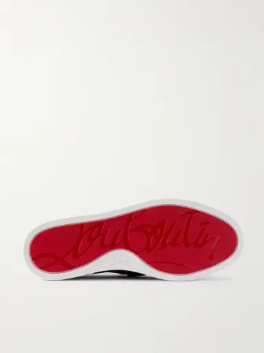 Christian Louboutin Moonboat Logo-Embossed Nubuck Loafers - Men | Thumbnail 3