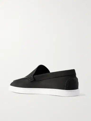 Christian Louboutin Moonboat Logo-Embossed Nubuck Loafers - Men | Thumbnail 4