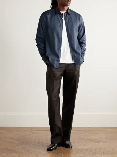 OFFICINE GÉNÉRALE Garment-Dyed Cotton-Poplin Shirt - Men | Thumbnail 2 OFFICINE GÉNÉRALE Garment-Dyed Cotton-Poplin Shirt - Men | Thumbnail 2