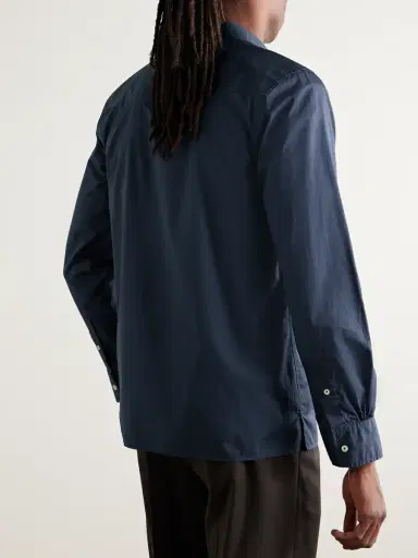 OFFICINE GÉNÉRALE Garment-Dyed Cotton-Poplin Shirt - Men | Thumbnail 3 OFFICINE GÉNÉRALE Garment-Dyed Cotton-Poplin Shirt - Men | Thumbnail 3