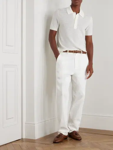 Tom Ford Slim-Fit Waffle-Knit Wool Polo Shirt - Men | Thumbnail 2 Tom Ford Slim-Fit Waffle-Knit Wool Polo Shirt - Men | Thumbnail 2
