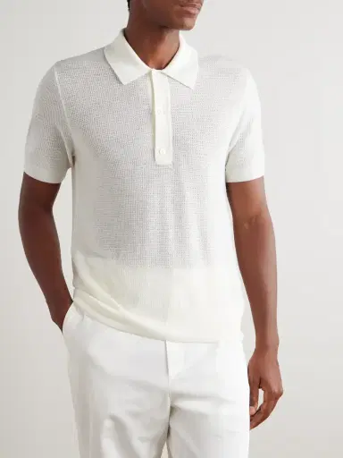 Tom Ford Slim-Fit Waffle-Knit Wool Polo Shirt - Men | Thumbnail 3 Tom Ford Slim-Fit Waffle-Knit Wool Polo Shirt - Men | Thumbnail 3