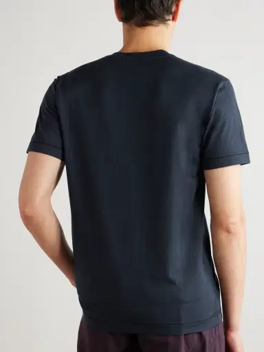 Stone Island Logo-Appliquéd Garment-Dyed Cotton-Jersey T-Shirt - Men | Thumbnail 3 Stone Island Logo-Appliquéd Garment-Dyed Cotton-Jersey T-Shirt - Men | Thumbnail 3