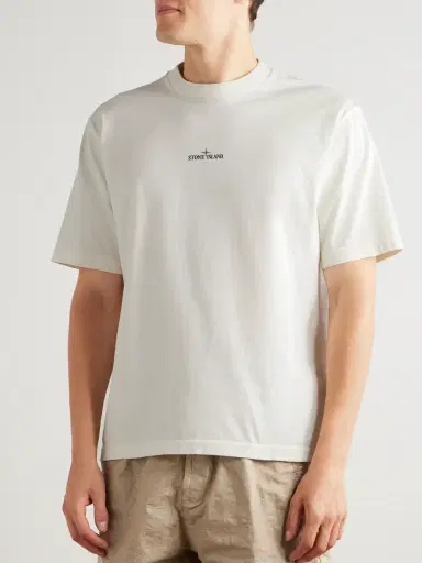 Stone Island Logo-Print Cotton-Jersey T-Shirt - Men | Thumbnail 3
