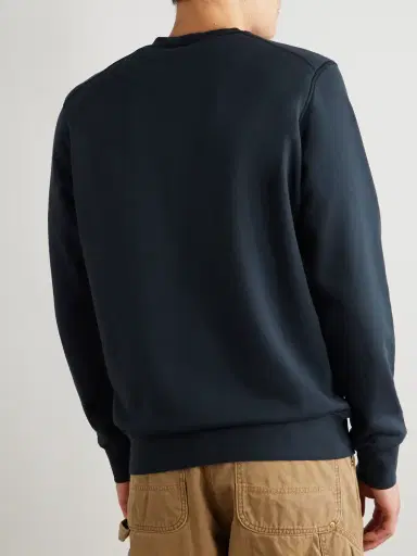 Stone Island Logo-Appliquèd Garment-Dyed Organic Cotton-Jersey Sweatshirt - Men | Thumbnail 3 Stone Island Logo-Appliquèd Garment-Dyed Organic Cotton-Jersey Sweatshirt - Men | Thumbnail 3