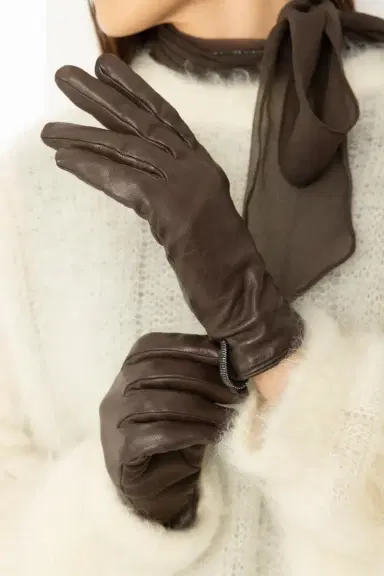 Brunello Cucinelli Shiny Biker Gloves | Thumbnail 4