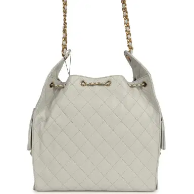 Chanel Chanel Medium 25 Hobo Bag Light Grey Caviar Antique Gold Hardware | Thumbnail 5