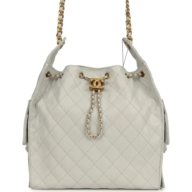 Chanel Chanel Medium 25 Hobo Bag Light Grey Caviar Antique Gold Hardware