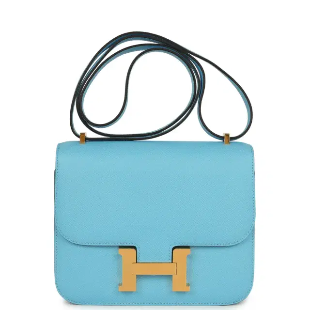 hermes Hermes Constance 1-18 Celeste Epsom Gold Hardware