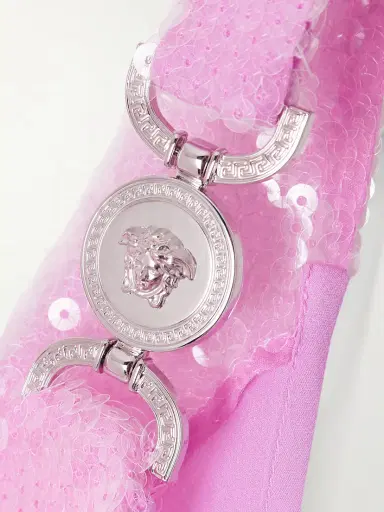 Versace Embellished Draped Sequined Silk-chiffon Mini Dress | Thumbnail 4