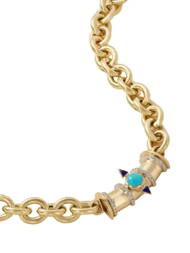 Tuxedo Mask 18-karat Gold Multi-stone Necklace