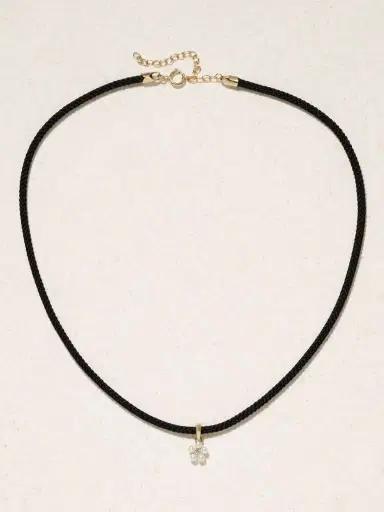 Mizuki 14-karat Gold, Cord, Pearl And Diamond Necklace | Thumbnail 4 Mizuki 14-karat Gold, Cord, Pearl And Diamond Necklace | Thumbnail 4