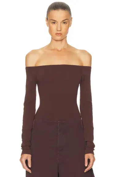 Alaïa Off The Shoulder Bodysuit | Thumbnail 1 Alaïa Off The Shoulder Bodysuit | Thumbnail 1