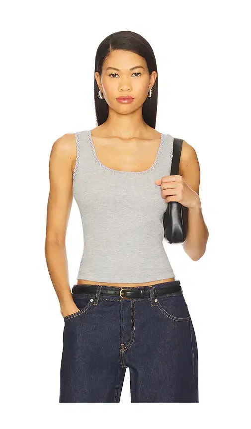 Vintage Rib Lace Tank Top