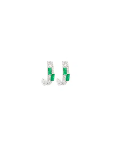 Wish Fine Jewelry 0.75ct Diamond 14K Gold Half Hoop Earrings | Thumbnail 1
