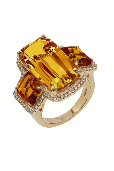 GOSHWARA Citrine Three Stone Gossip Ring | Thumbnail 1