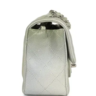 Chanel Chanel Mini Classic Rectangular Flap Bag Grey and Green Ombre Iridescent Goatskin Silver Hardware | Thumbnail 4 Chanel Chanel Mini Classic Rectangular Flap Bag Grey and Green Ombre Iridescent Goatskin Silver Hardware | Thumbnail 4