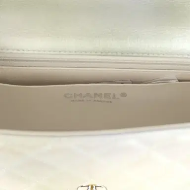 Chanel Chanel Mini Classic Rectangular Flap Bag Grey and Green Ombre Iridescent Goatskin Silver Hardware | Thumbnail 9 Chanel Chanel Mini Classic Rectangular Flap Bag Grey and Green Ombre Iridescent Goatskin Silver Hardware | Thumbnail 9