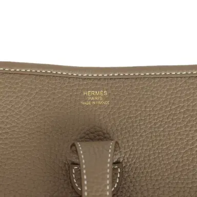 HERMÈS Hermes Evelyne III PM Etoupe Clemence Gold Hardware | Thumbnail 7 HERMÈS Hermes Evelyne III PM Etoupe Clemence Gold Hardware | Thumbnail 7