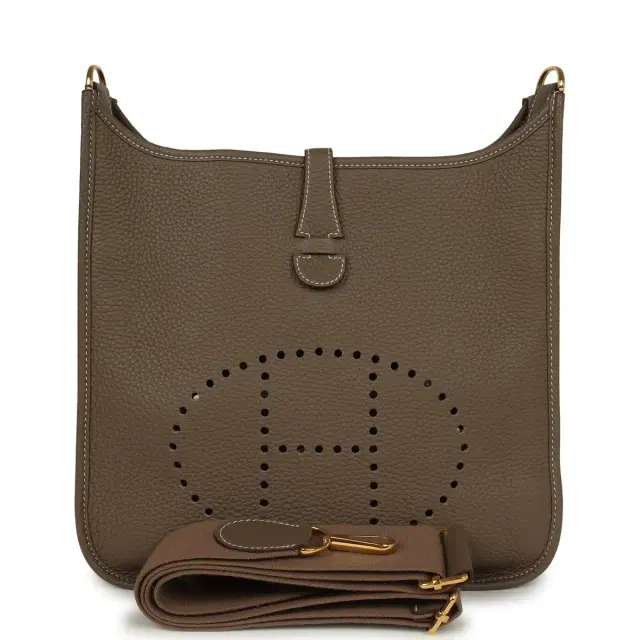 hermes Hermes Evelyne III PM Etoupe Clemence Gold Hardware