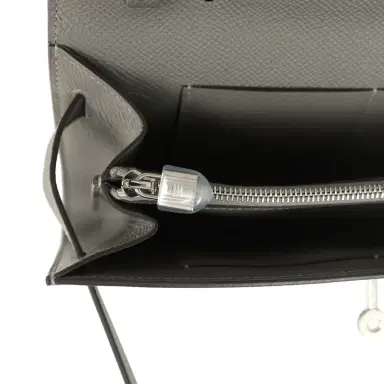 HERMÈS Hermes Kelly Wallet To Go Gris Meyer Epsom Palladium Hardware | Thumbnail 9 HERMÈS Hermes Kelly Wallet To Go Gris Meyer Epsom Palladium Hardware | Thumbnail 9