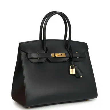 HERMÈS Pre-owned Hermes Birkin 30 Bleu Minuit Monsiuer Gold Hardware | Thumbnail 2 HERMÈS Pre-owned Hermes Birkin 30 Bleu Minuit Monsiuer Gold Hardware | Thumbnail 2
