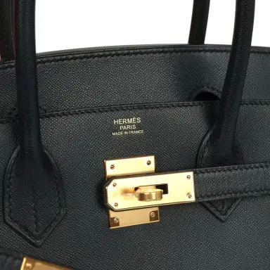 HERMÈS Pre-owned Hermes Birkin 30 Bleu Minuit Monsiuer Gold Hardware | Thumbnail 7 HERMÈS Pre-owned Hermes Birkin 30 Bleu Minuit Monsiuer Gold Hardware | Thumbnail 7