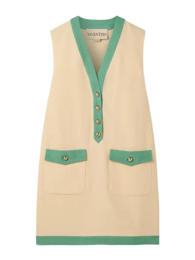 Two-tone Canvas Mini Dress