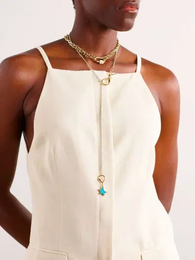 Marla Aaron Baby Heartlock + Starlock + Baby Droplock + 3 Loop Rolo Chain Sterling Silver, 14-karat Yellow And Rose Gold And Enamel Necklace | Thumbnail 5 Marla Aaron Baby Heartlock + Starlock + Baby Droplock + 3 Loop Rolo Chain Sterling Silver, 14-karat Yellow And Rose Gold And Enamel Necklace | Thumbnail 5