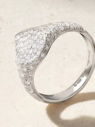 Yvonne Léon Mini Poire 9-karat White Gold Diamond Ring | Thumbnail 4