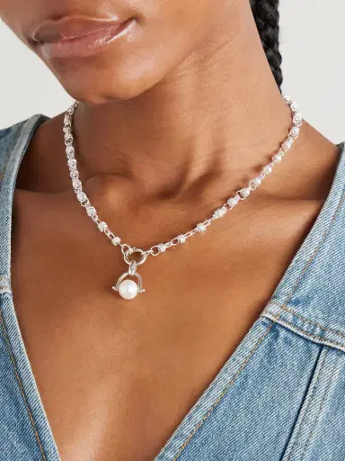 Loren Stewart Cirque Sterling Silver Pearl Necklace | Thumbnail 2 Loren Stewart Cirque Sterling Silver Pearl Necklace | Thumbnail 2