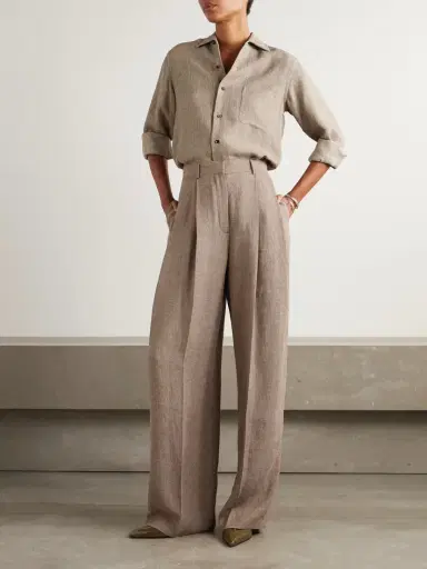 Loro Piana Kurt Pleated Linen Wide-leg Pants | Thumbnail 2