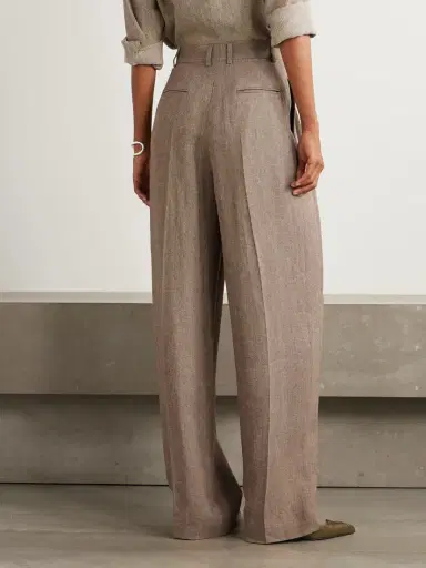 Loro Piana Kurt Pleated Linen Wide-leg Pants | Thumbnail 3