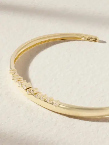 Mizuki 14-karat Gold Diamond Cuff | Thumbnail 3